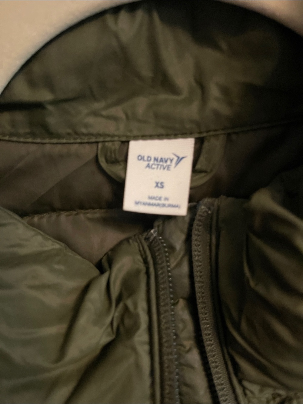 Old Navy Olive Green Quilted Puffer Lightweight Jacket XS - Picture 2 of 6